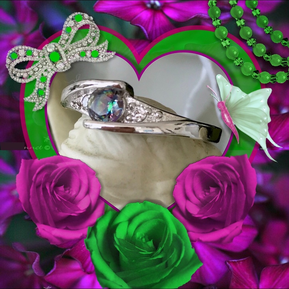 🌺🌴 NWOT:  RAINBOW FIRE MYSTIC RAINBOW RING 🌴🌺 - Picture 2 of 2
